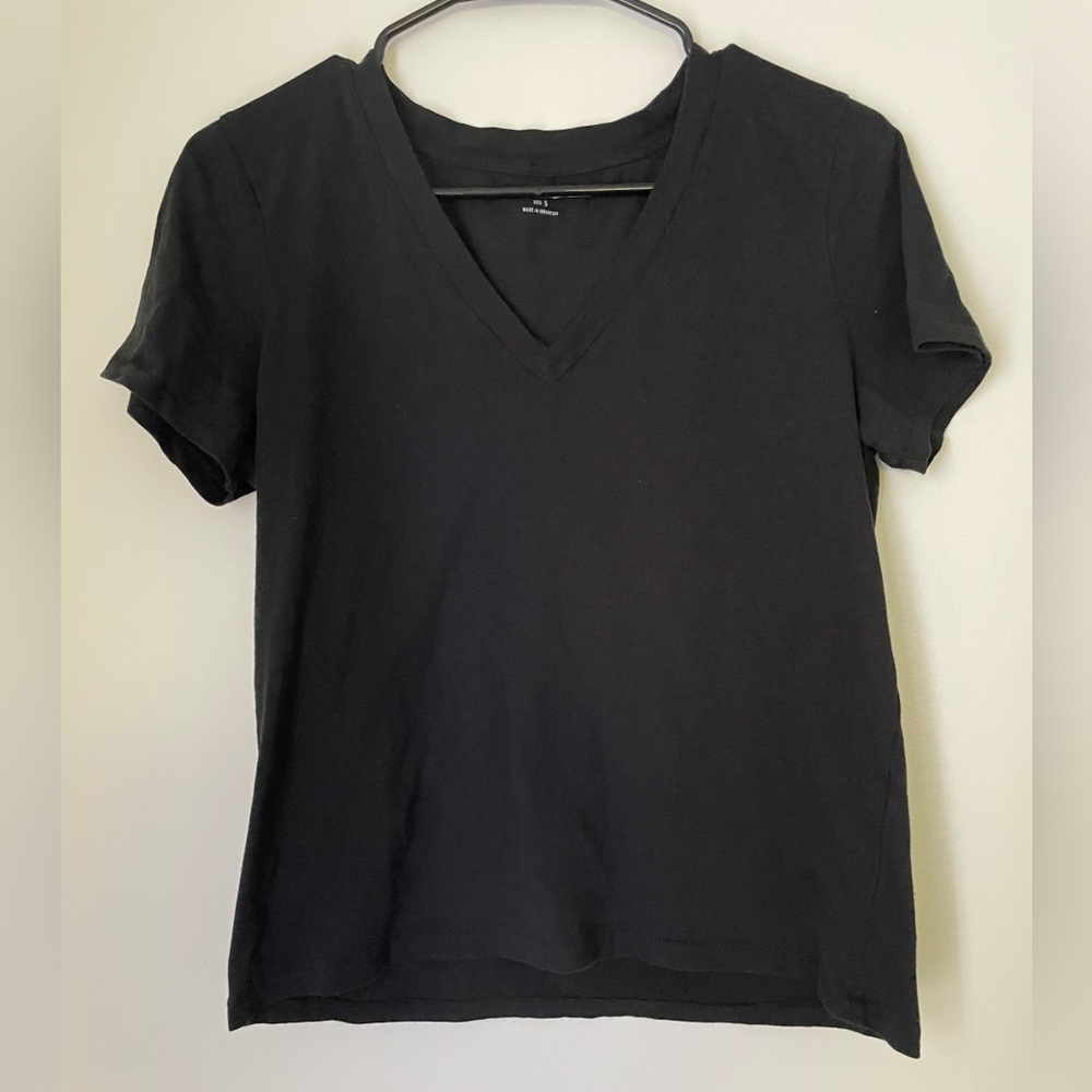 Black V-Neck Tshirt, Madewell, Size S